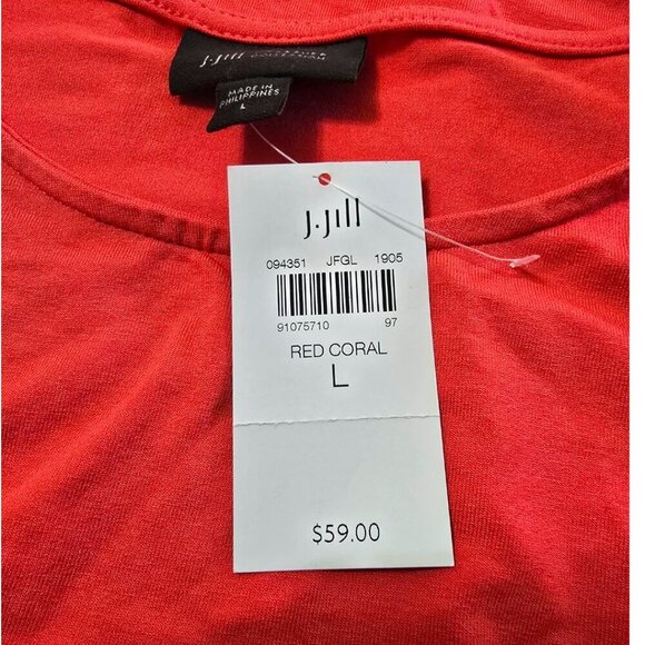 J. Jill Wearever Collection NWT Wrap Tie Sleeveless Tank Top in Red Coral Sz L - Picture 7 of 10